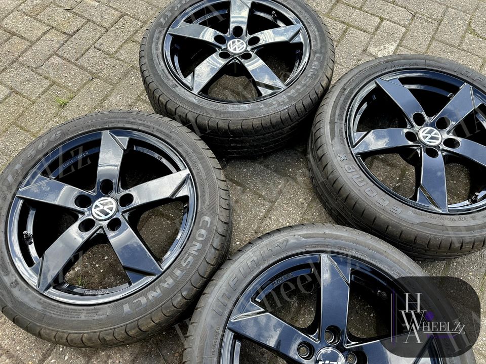 17 Zoll Alufelgen schwarz Sommerräder 5x112 ➡️ 215/50 R17 Sommerreifen ➡️ VW Beetle Caddy SK Passat B7 B8 CC Scirocco Sharan T-Roc Skoda Octravia NX Superb 3 Yeti FORD Tourneo ➡️Sommer Reifen Felgen in Bünde