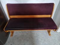 Sitzbank / Truhenbank Bezug weinrot Holzfarbe Eiche 130 cm lang Bayern - Painten Vorschau