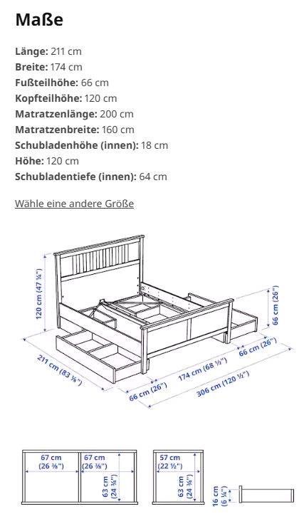 Ikea Hemnes Bett 160x200cm + Matratze, Lattenroste, Nachttische in Halle