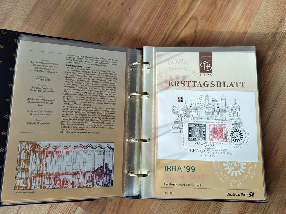 Briefmarkenalbum Ersttagsblätter 1999 Deutschland Ersttagsblatt in Wildberg