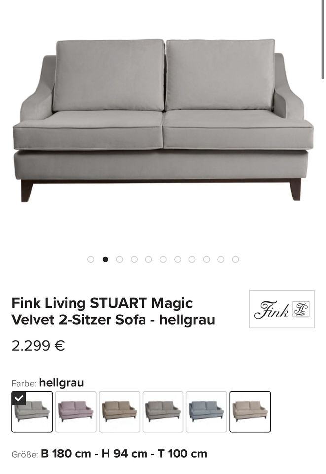 Fink living 2 Barhocker & Sofas Samt silbergrau in Lohfelden