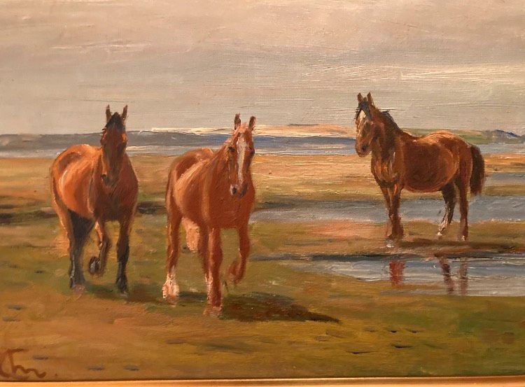 Ölbild Ölgemälde Bild Gemälde Pferde Dänemark Niels Christiansen in Flensburg