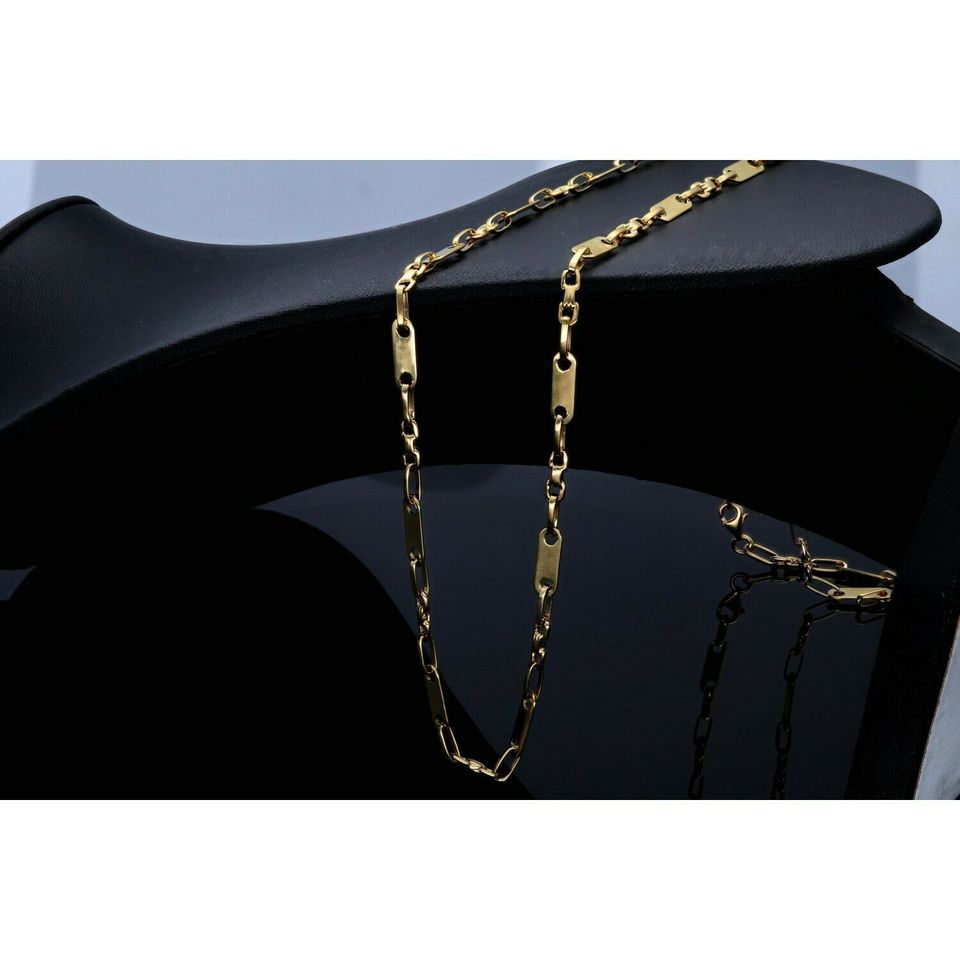 XXL LÄNGE Plattenkette Plättchenkette Steigbügelkette ECHT Gold 585 14K 4mm 70cm NEU Halskette Goldkette in Berlin