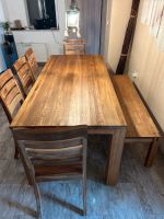 Massivholz Tisch mit Bank und 5 Stühlen Nordrhein-Westfalen - Datteln Vorschau