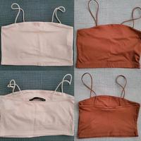 BERSHKA 2× Tops / Sommershirts - braun + weiß - Gr. S - TOP Wandsbek - Hamburg Rahlstedt Vorschau