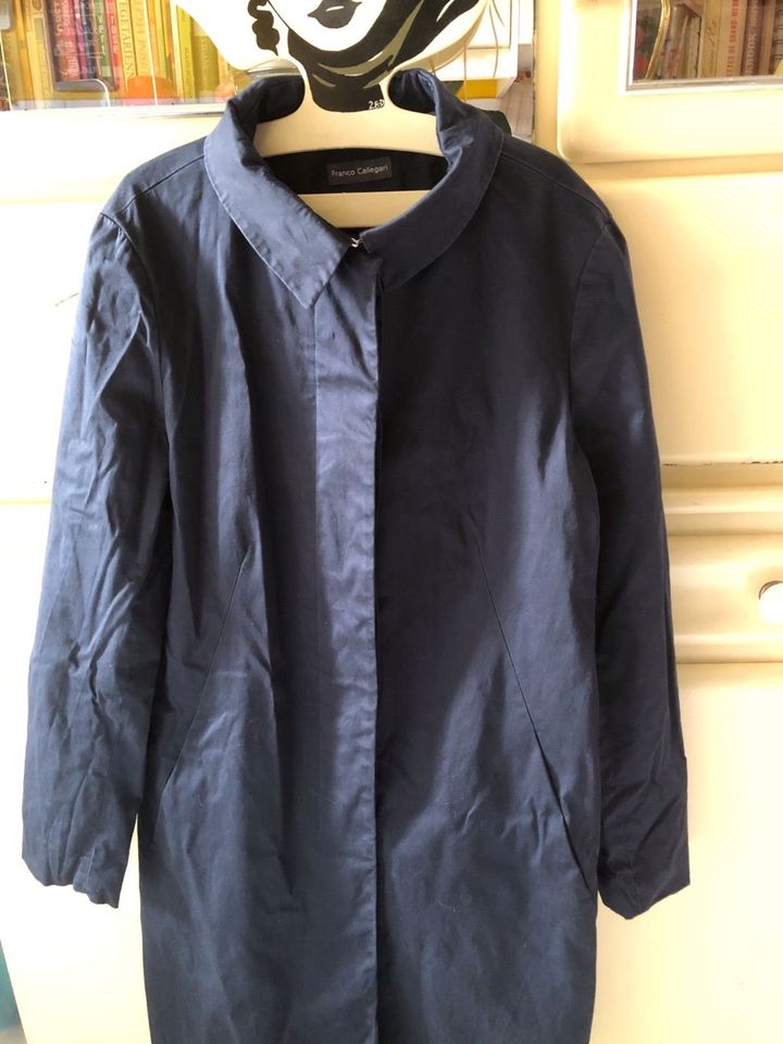 Mantel Übergang Trenchcoat CALLEGARI Taschen Kragen Navy 40 42 XL in Hamburg