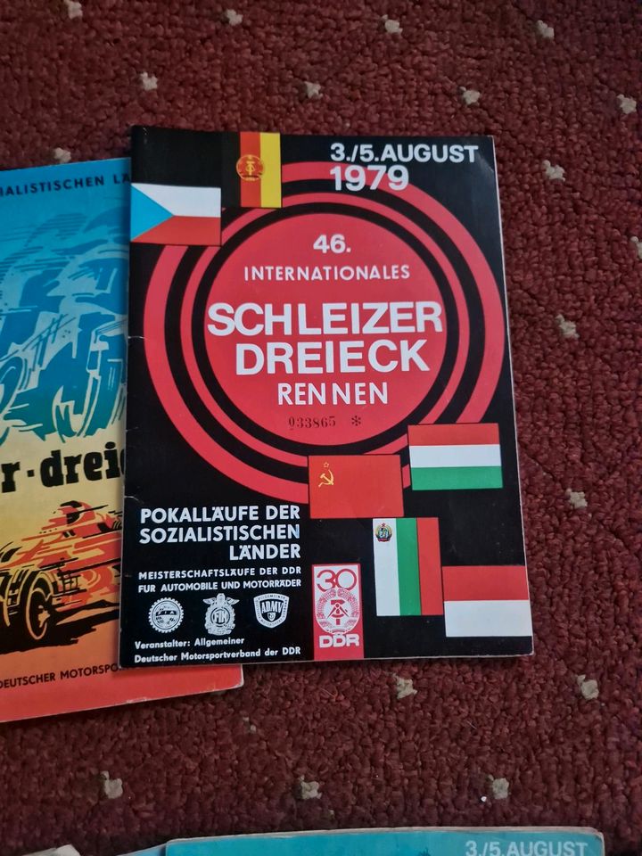 Schleizer Dreieck Programmhefte 70er und 80er Jahre DDR MOTORSPOR in Jena