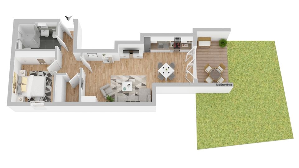 Moderne, energieeffiziente Erstbezug-2-Zimmer-Wohnung mit Terrasse und Gartenanteil in Nabburg