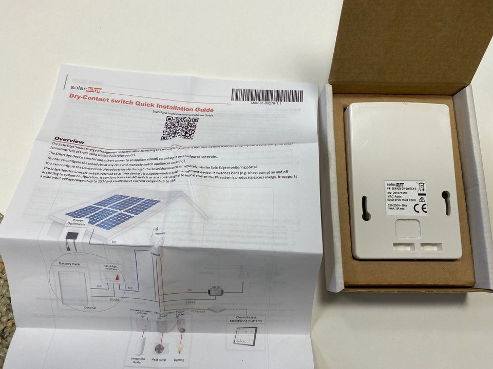 SolarEdge Relais Potentialfreier Kontakt SEHAZB-DR-SWITCH-2 in Ettringen