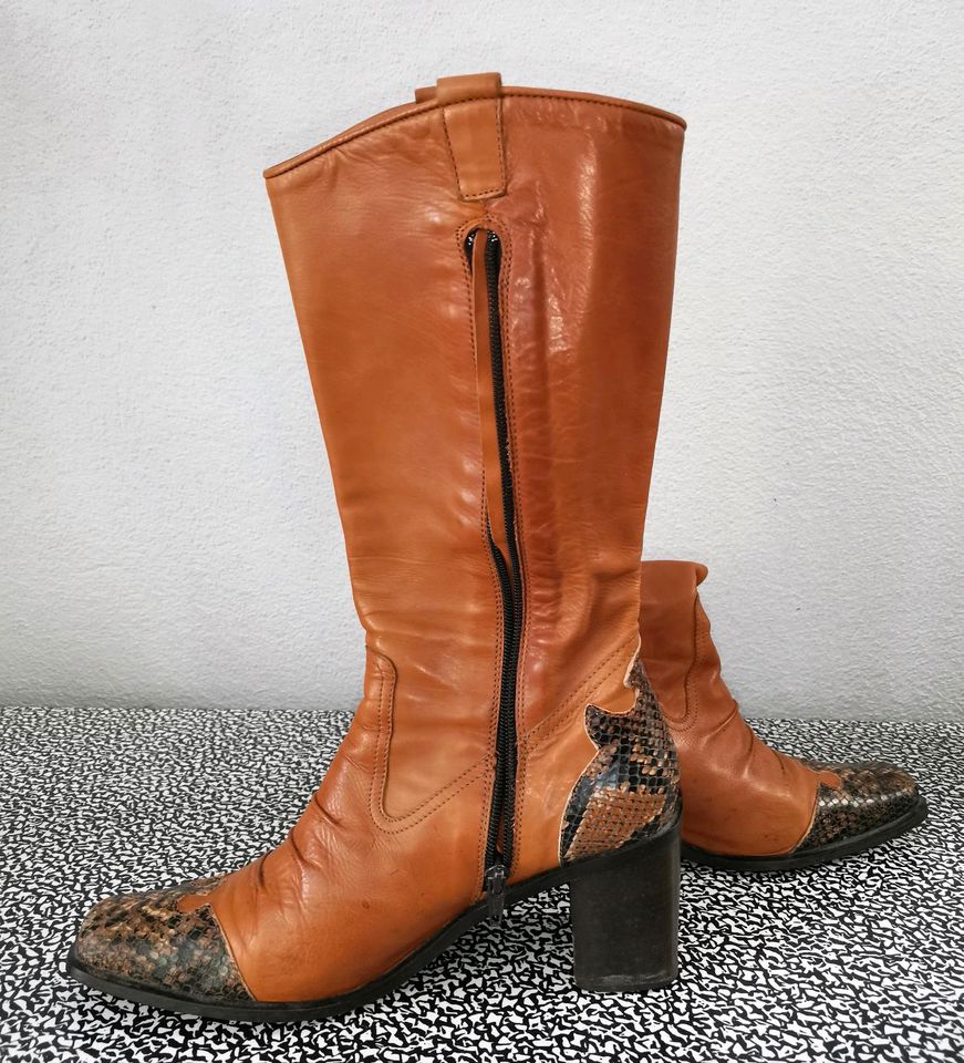 *ITALY*Designer Vintage Stiefel Lederstiefel Cowboystiefel 39 in Erding