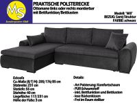 Sofa Couch Wohnlandschaft L Form Bettfunktion-Bettkasten schwarz Nordrhein-Westfalen - Mettingen Vorschau