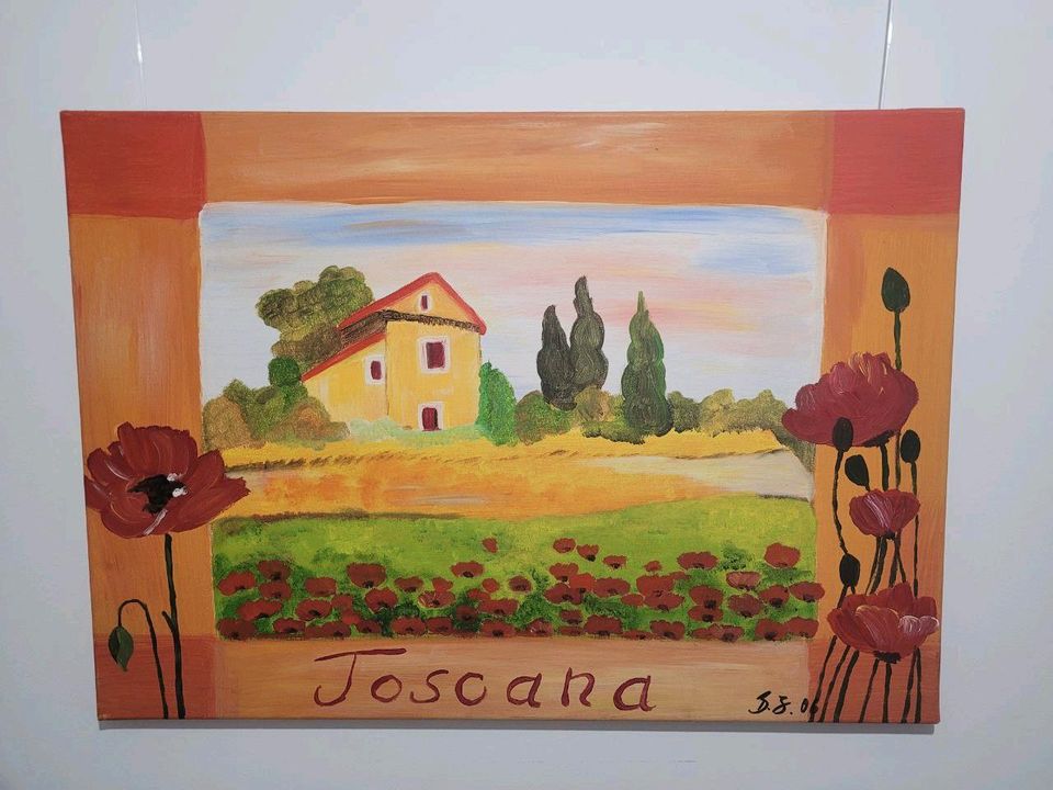 Acrylbild / Bild Toscana / Toskana Gemälde auf Leinwand signiert in Hamburg