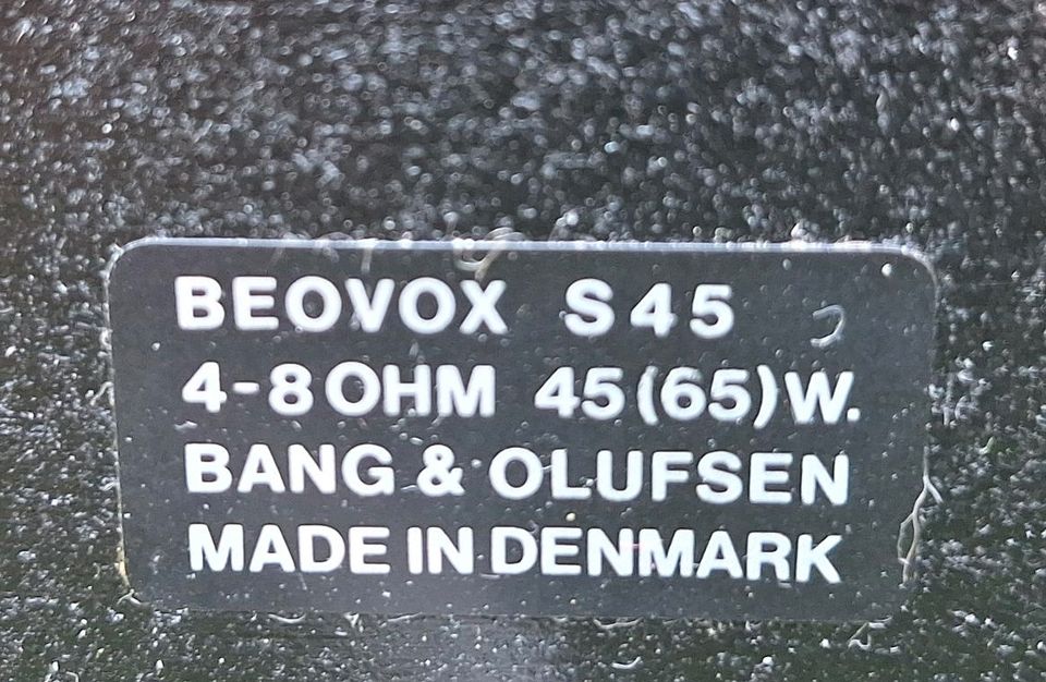B&O Beovox S45 Lautsprecher Boxen Paar REFOAM TOP Bang&Olufsen in Markt Rettenbach