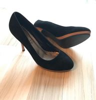 Plateau Samt Pumps / High Heels schwarz Gr. 40 Echtleder Bayern - Karlsfeld Vorschau