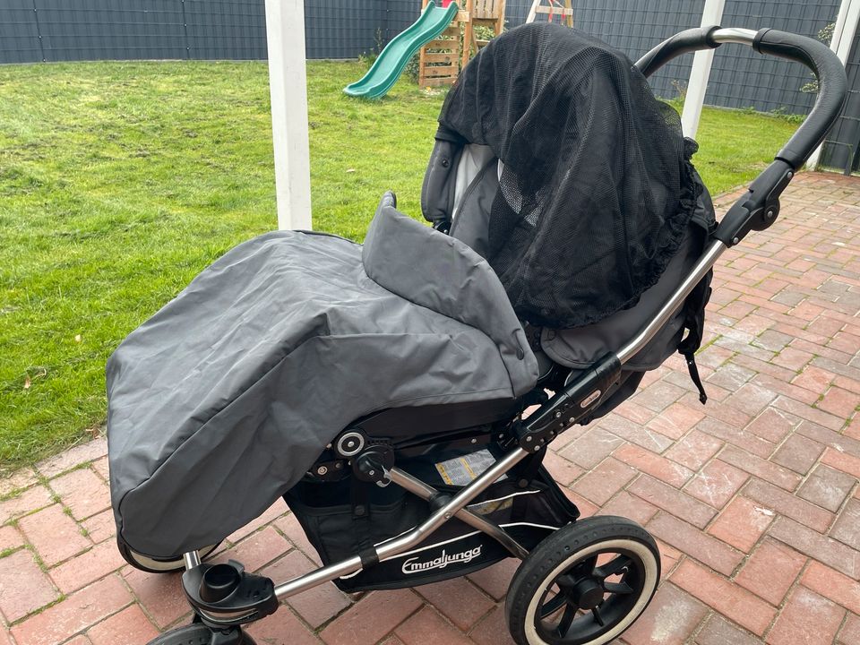 Emmaljunga Duo Kombi-Kinderwagen Edge-Competition Grey in Norden