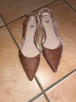 H&M Ballerina Ballerinas Flats Samt Rosa Altrosa Gr. 36 Hessen - Schotten Vorschau