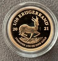 Goldmünze Krügerrand 2021 - im Etui - 1/10 Oz PP, polierte Platte Baden-Württemberg - Mühlacker Vorschau