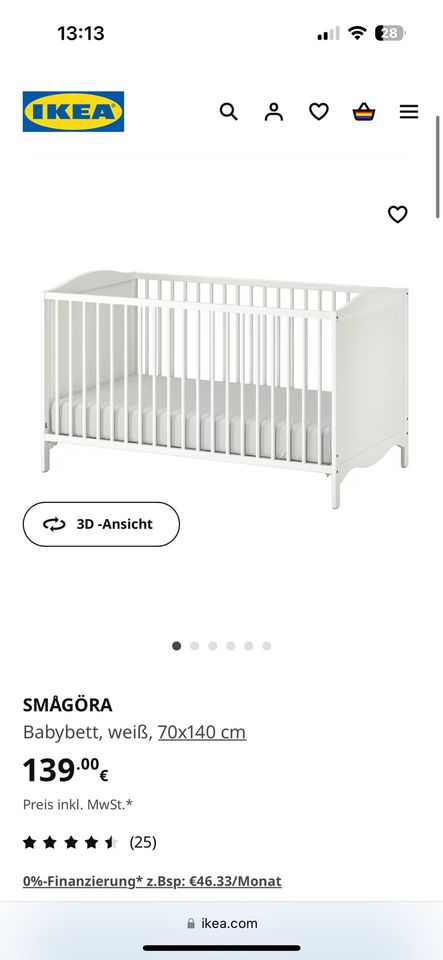 IKEA Smagöra Babybett plus Matratze Skönast / neuwertig in Berlin