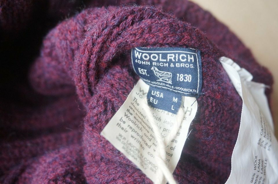 Woolrich L Deck Hat Strickmütze Mütze Cap 95% Wolle 5% Kaschmir in Heidelberg