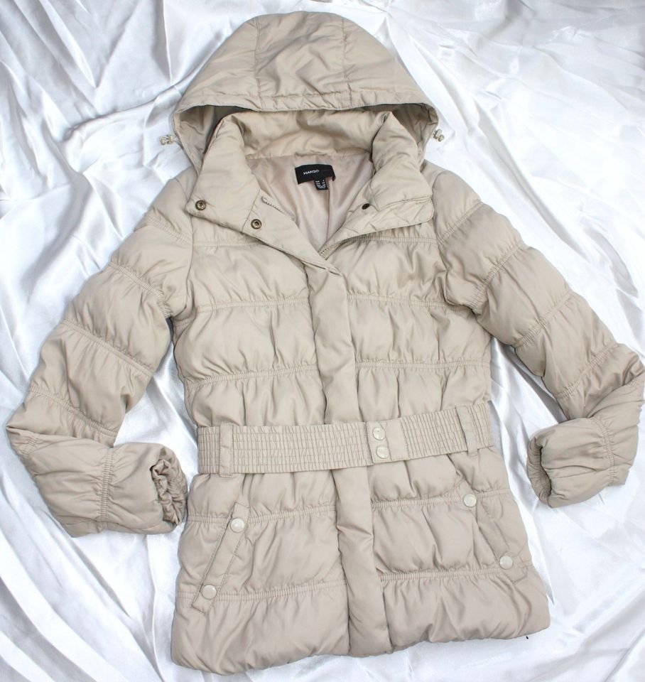 MANGO Daunen Steppjacke Gr.S Beige Sand Puffer Jacke Mantel 38 36 in Dortmund