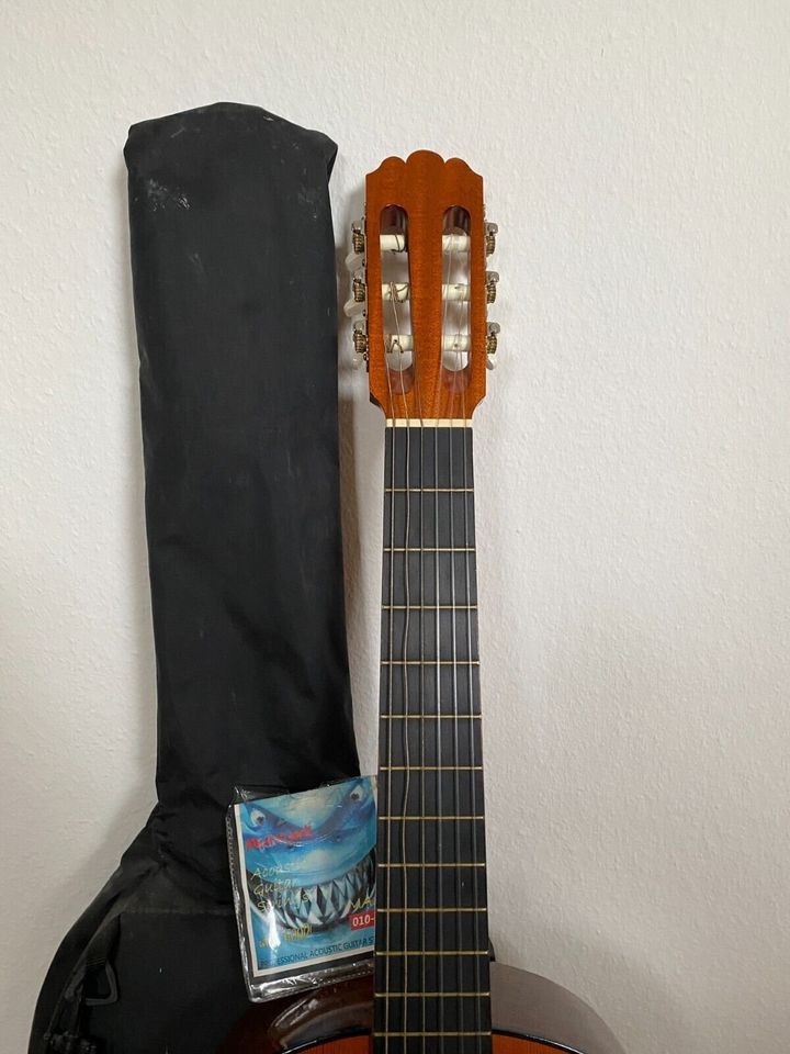 Gitarre inklusive Tasche und neuer Saiten in Lübbecke 