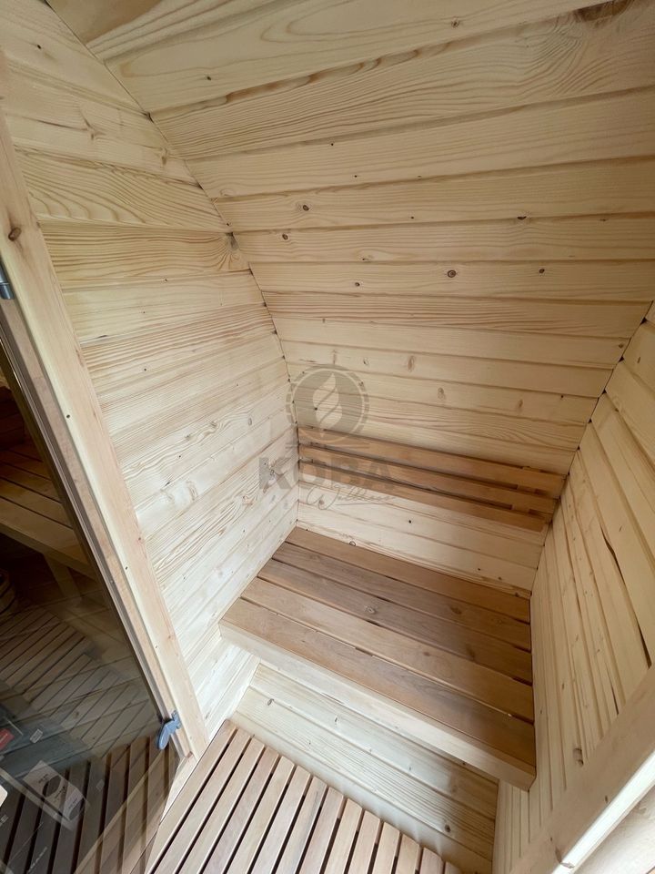 3/4 Fasssauna mit Vorraum | 4,0 m | Garten Sauna | Außensauna in Eichenzell