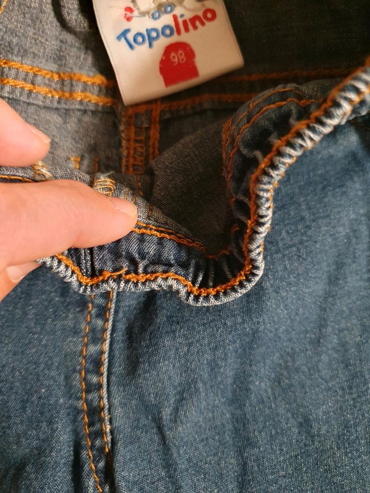 Jeans Jeggings Gr. 98 Topolino dunkelblau hellgrün in Leipzig