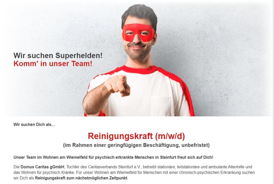 Reinigungskraft (m/w/d) in Steinfurt-Borghorst gesucht! in Steinfurt