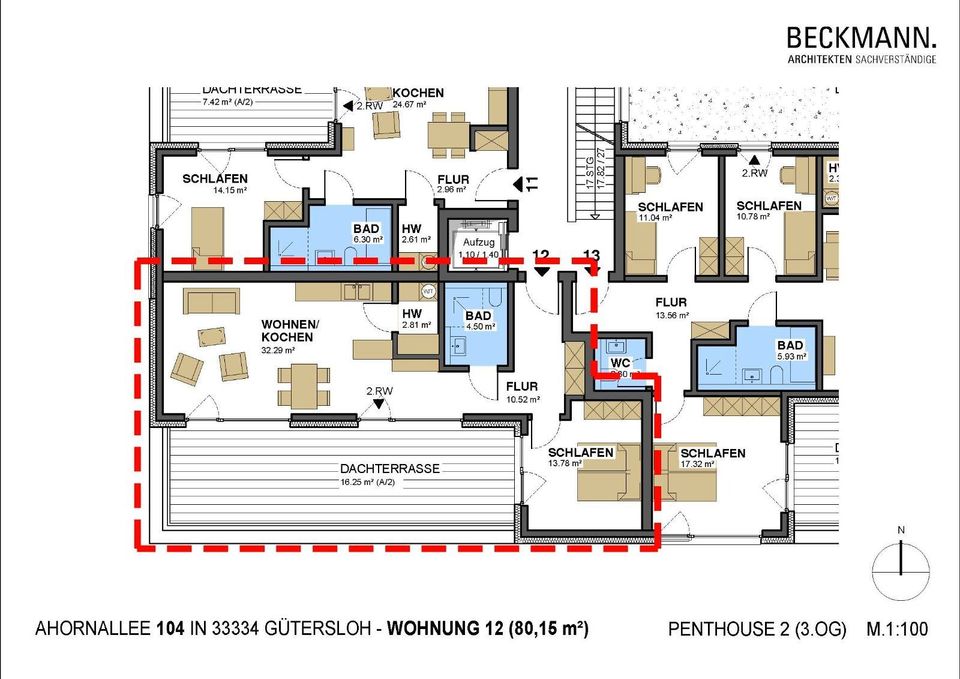 Hochwertige Neubau-Penthousewohnung zu vermieten – 80,15 m² in Gütersloh