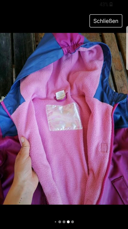 Matschjacke Buddeljacke Regenjacke gefüttert 110 116 pink Mädchen in Clenze