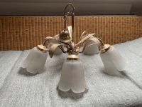 Kronleuchter Lampe Blumen Floral Glas alt gold milch Berlin - Pankow Vorschau