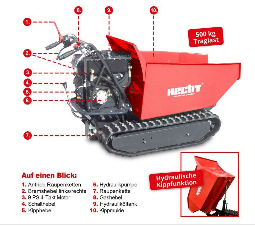 PROFI Raupendumper Motorschubkarre Mini Dumper Brennholz 1/2T VB in Greven