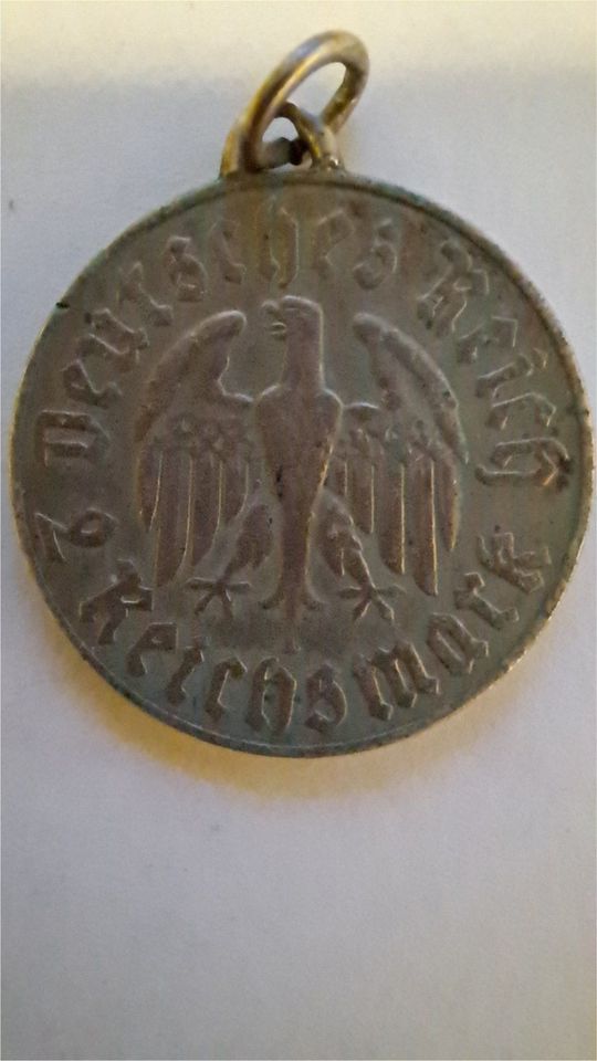 2 Reichsmark 1933  Martin Luther  als Anhänger in Neunkirchen Siegerland