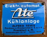 Emailleschild Emaille Schild Ate Kühlanlage Alfred Teves ca. 1930 Bayern - Lindau Vorschau
