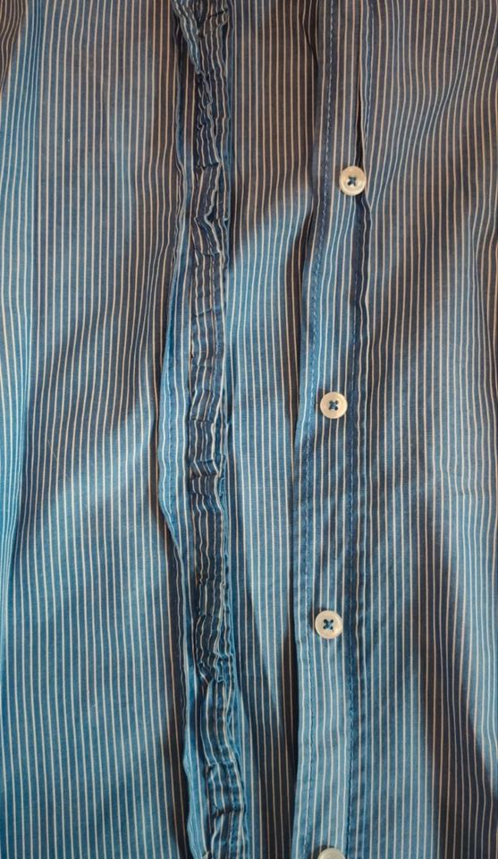 Marc O'Polo Damen Bluse Baumwolle blau weiß gestreift Gr. XS/S in Wipperfürth