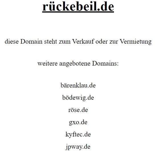 Domain   rückebeil.de   ( rueckebeil.de mit Umlaut ) in Leipzig