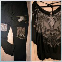 Tredy 2 Teile Set joggpants silber/gold, Shirt Totenkopf Nordrhein-Westfalen - Neukirchen-Vluyn Vorschau