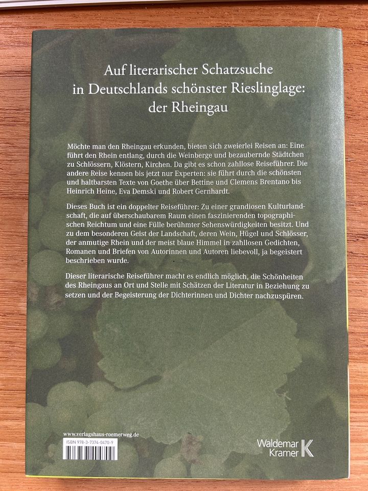 Der literarische Rheingau Wanderungen Waldemar Kramer - neu in Wiesbaden