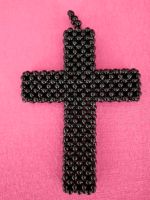 Großes Kreuz schwarze Perlen Bayern - Grafing bei München Vorschau