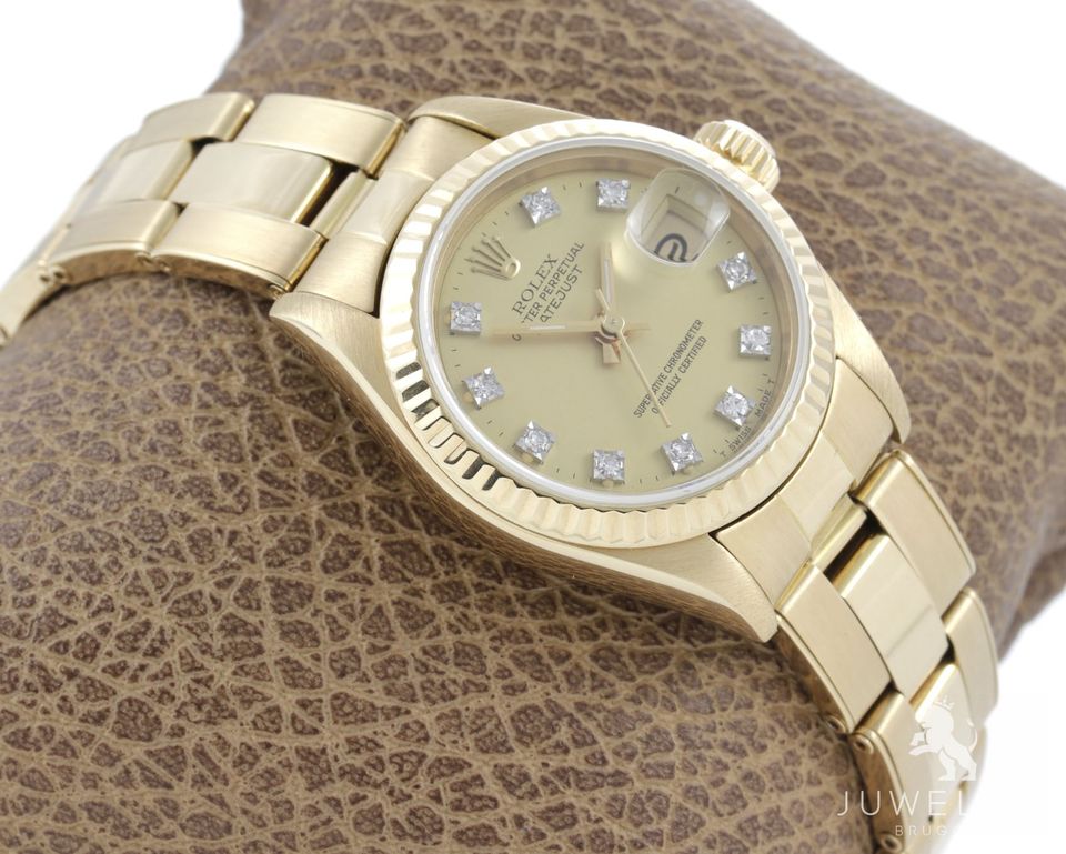 Rolex Lady-Datejust 750 Gold Automatik Diamanten Damenuhr 69178 in München