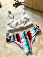 Hollister Bikini top weiß bunt gerippt Knot S / L Nordrhein-Westfalen - Wetter (Ruhr) Vorschau