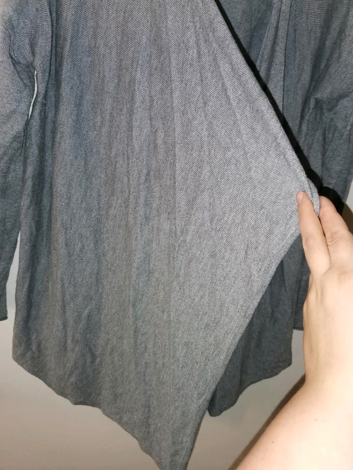 Grau locker "H&M" Basic längere offene Strickjacke Cardigan in XL in Würzburg