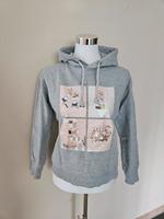 Neuw Hoodie Kapuzenpullover rosa Aufdruck hellgrau meliert XS S Nordrhein-Westfalen - Goch Vorschau