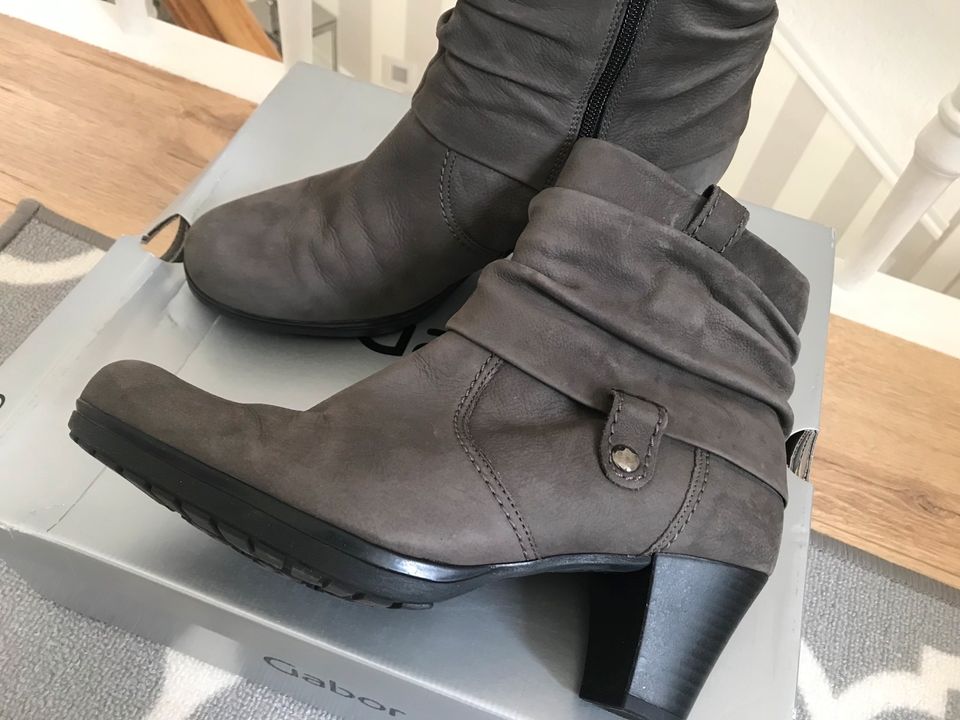 Gabor Stiefeletten Ankle Boots 39 Anthrazit Grau Nubuk in Herdorf