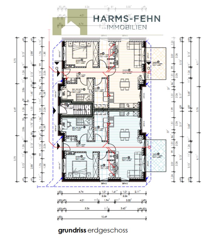 *** Exklusive Erdgeschosswohnung in einer 3er Wohneinheit im Herzen von Ostrhauderfehn*** Erstellung nach KfW 55 Effizienz (Dämmung) u. KfW 40 (energetische Technik)  KP.: 271.000,00 --€ zzgl.... in Ostrhauderfehn