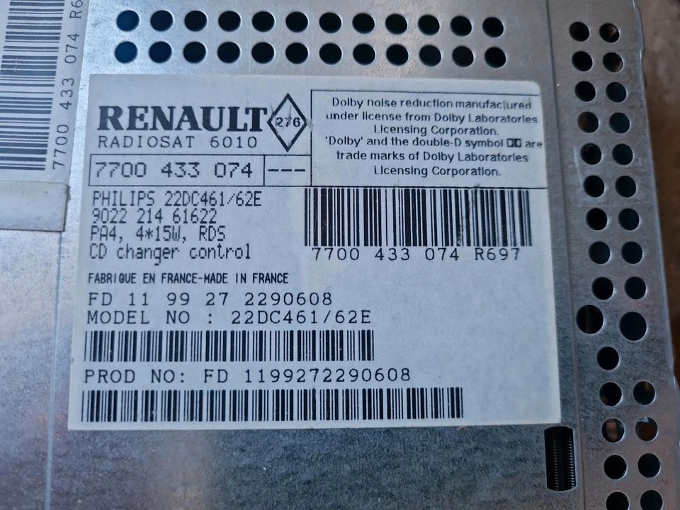 Renault Laguna Autoradio Philips 22DC461/62E RADIOSAT 6010 in  Baden-Württemberg - Renningen | Auto Hifi & Navigation Anzeigen | eBay  Kleinanzeigen ist jetzt Kleinanzeigen