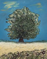 Kunst Gemälde Öl Bild pastos farbig dick günstig Baum Landschaft Pankow - Buch Vorschau