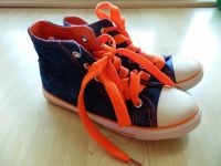 NEU Sneakers Gr 31 knöchelhoch blau orange Schnürsenkel Ernstings Sachsen-Anhalt - Zeitz Vorschau