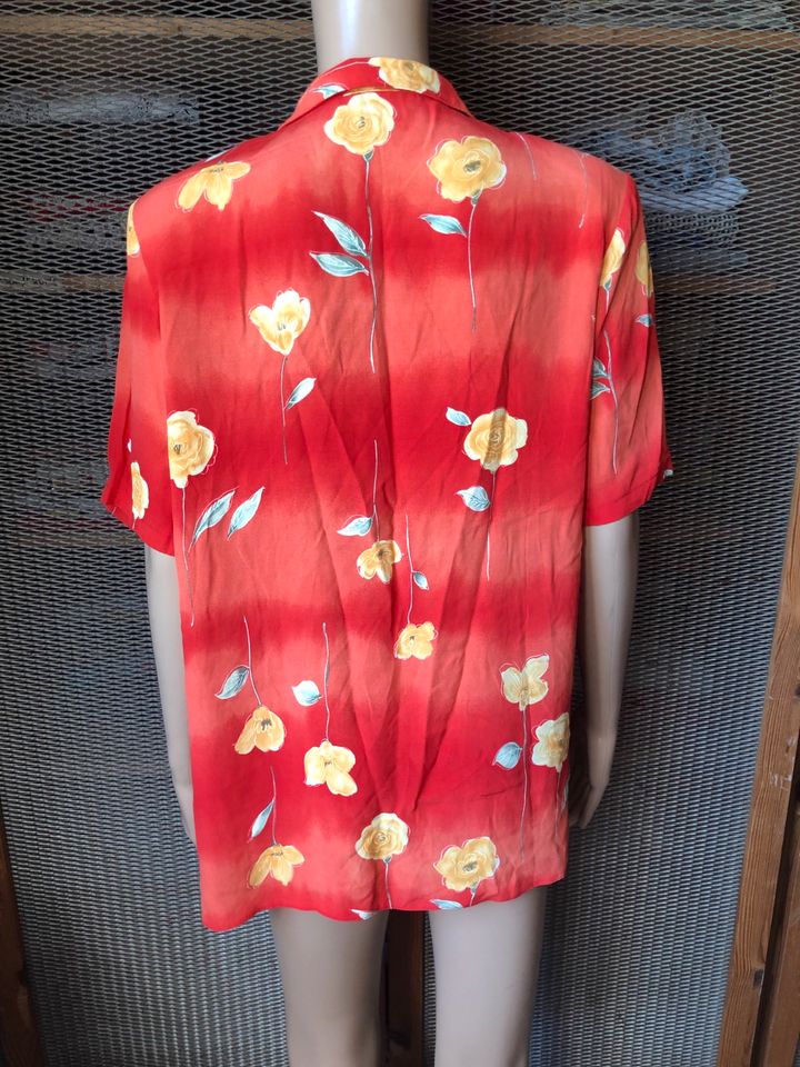 Vintage Bluse Floral Orange Rot Sommer in Duisburg