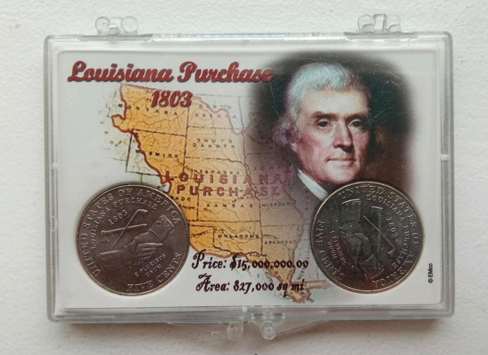 2 x 5 US-Cents 2004 Louisiana Purchase 1803 Jefferson Münzen in Tännesberg